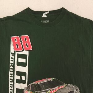 NASCAR 88 Dale Earnhart Jr Graphic Short Sleeve Racing T Shirt Mens Size L Green